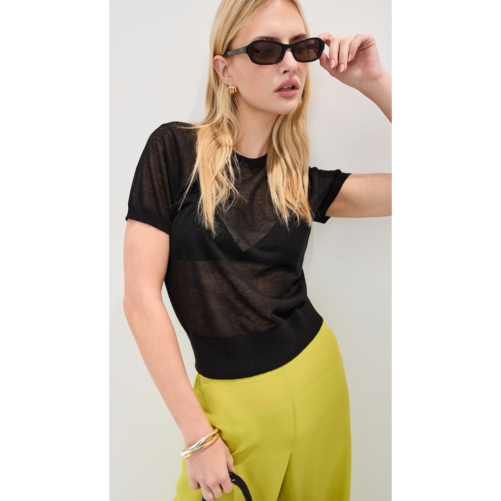 LE BOP Talia Black Tee MSRP $198 NWT SIZE XS